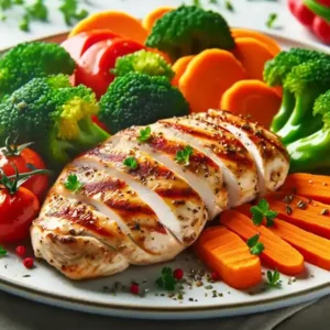 Proteinreiche Hähnchenbrust mit Gemüse