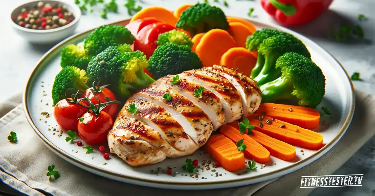 Proteinreiche Hähnchenbrust mit Gemüse
