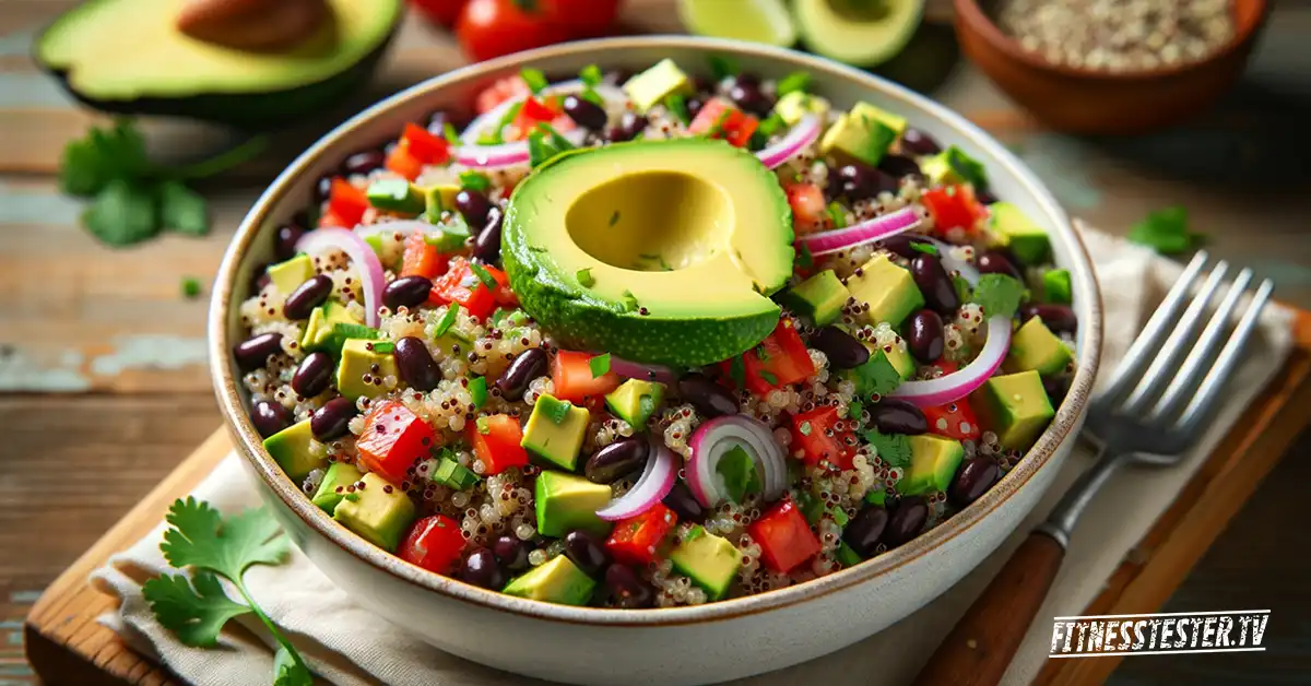 Quinoa-Salat mit Schwarzen Bohnen und Avocado