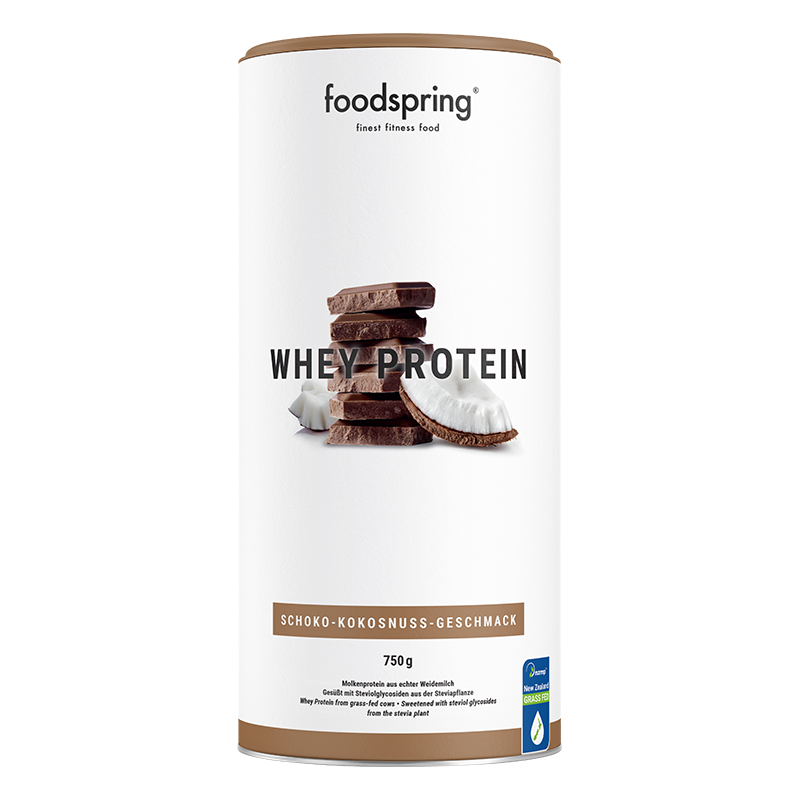 foodspring Whey Protein | 750g | Schoko-Kokos | Premium Proteinpulver | Molkeprotein