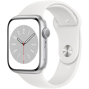 Apple Watch Series 8 45 mm (GPS) silber, weiß