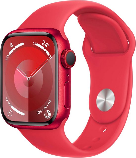 Apple Watch Series 9 GPS + Cellular Smartwatch (4,1 cm/1,6 Zoll, Watch OS 10), Sport Band