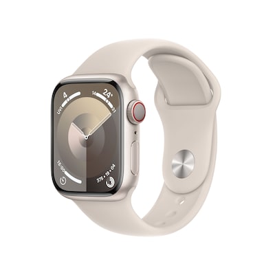 Apple Watch Series 9 LTE 41mm Aluminium Polarstern Sportarmband Polarstern - M/L