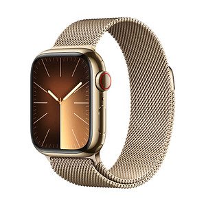 Apple Watch Series 9 41 mm Edelstahl (GPS+Cellular) Milanaise Loop gold