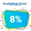 8% bodyshop3000 Rabatt – Cashback