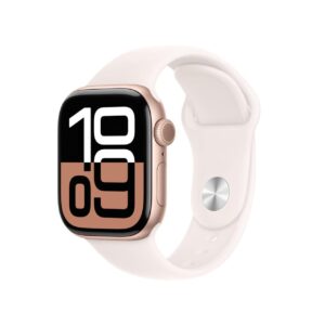 Apple Watch Series 10 Aluminiumgehäuse (GPS + Cellular) 42mm Rosegold (Sportarmband blassrosa) S/M