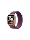 Apple Watch Series 10 GPS + Cellular 42mm - Rose Gold Aluminium Case with Plum Sport Loop