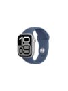 Apple Watch Series 10 GPS + Cellular 42mm - Silver Aluminium Case with Denim Sport Band - M/L