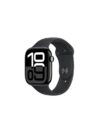 Apple Watch Series 10 GPS + Cellular 46mm - Jet Black Aluminium Case with Black Sport Band - S/M