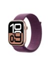 Apple Watch Series 10 GPS + Cellular 46mm - Rose Gold Aluminium Case with Plum Sport Loop