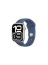 Apple Watch Series 10 GPS + Cellular 46mm - Silver Aluminium Case with Denim Sport Band - M/L