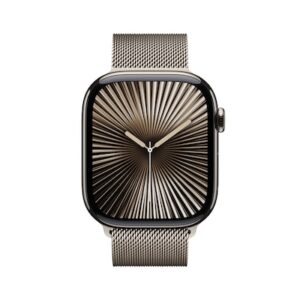 Apple Watch Series 10 LTE 46mm Natural Titangehäuse mit Natural Milanese Loop - M/L