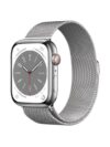 Apple Watch Series 8 GPS + Cellular 45mm Silver Stainless Steel Case with Silver Milanese Loop