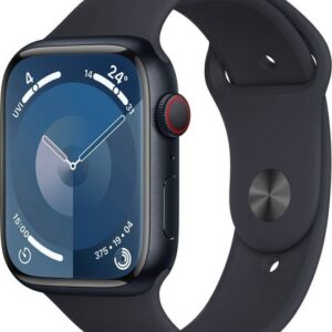 Apple Watch Series 9 Aluminium Smartwatch (4,5 cm/1,77 Zoll, Watch OS 10), Sport Band
