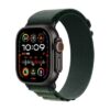 Apple Watch Ultra 2 LTE 49mm schwarzes Titan Gehäuse mit dunkelgrünem Alpin Armband - S
