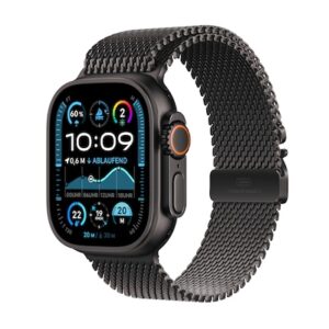 Apple Watch Ultra 2 LTE 49mm schwarzes Titan Gehäuse mit schwarzem Titan Milanese Armband - S