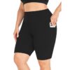 Blusmart 3/4-Leggings Shorts in Übergröße für Frauen (Pocket Fünf-Punkt-Leggings, 1-tlg., stilvolle und dehnbare Yoga hosen) Für Outdoor-Aktivitäten und Fitness