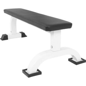 GORILLA SPORTS Hantelbank 110 x 58 x 40 cm, bis 250kg Belastbar, gummierte Füße, Weiß, Flachbank, (1-tlg)