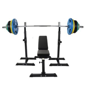 GORILLA SPORTS Hantelbank mit Gewichten, Ablage, Hantelset 150 kg, Olympia Langhantelstange 50mm, (1-tlg)