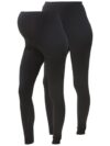 Mamalicious Umstandsleggings 2er Umstands Leggings Bauch Yoga Hose für Schwangere (2-tlg) 3111 in Schwarz