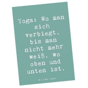 Mr. & Mrs. Panda Postkarte Yoga Balance - Meeresbrise - Geschenk, verbiegen, Ansichtskarten, Gem, Matt Rückseite