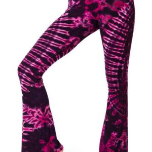 PANASIAM Leggings Unikat Batik Leggings stretch mit ausgestelltem Bein handgefertigt bequeme Bootcut Hose mit Schlag aus natürlicher Viskose für Yoga Sport