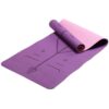 SEEZSSA Yogamatte Gymnastikmatte+Netzbeutel rutschfest TPE Yogamatte mit Körperlinie, (Schockabsorbierend und verdickend, Deep Purple-Princess Pink), 183x61x0.6cm langlebig Matte für Tanzen&Springseil &Yoga