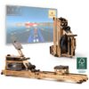 SportPlus Rudergerät SP-WR-1900-iE, Klappbares Holzwasserrudergerät, Massivholz, Design Rudergerät