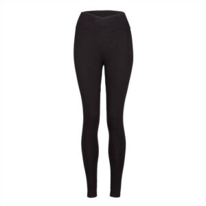 Yamadhi Yogahose Basic Yoga Leggings Crossed Waist, Bio-Baumwolle, Schwarz XS