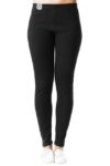 BRUBAKER Leggings Damen Leggings aus weicher Baumwolle - Schwarz - Weich und bequem (Weich und Bequem für Herbst und Winter, 1-tlg., Yeyo by RIPP) Für Freizeit, Sport, Fitness oder Yoga