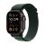 0 Apple Watch Ultra 2 Titanium (Cellular) 49mm Titaniumgehäuse schwarz, Alpine Loop Armband dunkelgrün (M)